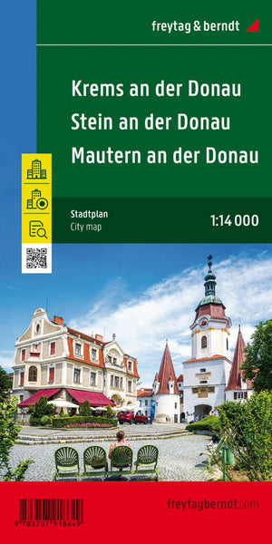Krems on the Danube with Stein and Mautern, city map 1:14,000 Freytag & Berndt