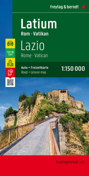 Latium - Rome - Vatican, road map 1:150,000, top 10 tips Freytag & Berndt