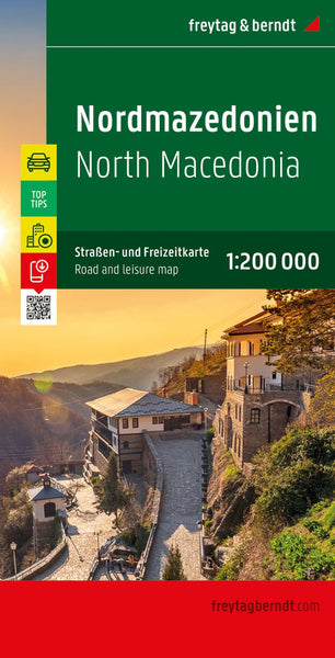 North Macedonia, road map 1:200,000, top 10 tips Freytag & Berndt