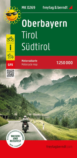 Oberbayern, Motorradkarte 1:250.000, freytag & berndt = Upper Bavaria, motorcycle map 1:250,000 Freytag & Berndt