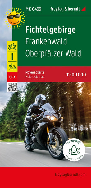 Fichtelgebirge, Motorradkarte 1:200.000, freytag & berndt = Fichtelgebirge, motorcycle map 1:200,000 Freytag & Berndt