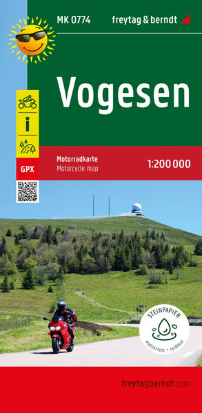 Vogesen, Motorradkarte 1:200.000, freytag & berndt = Vosges, motorcycle map 1:200,000 Freytag & Berndt