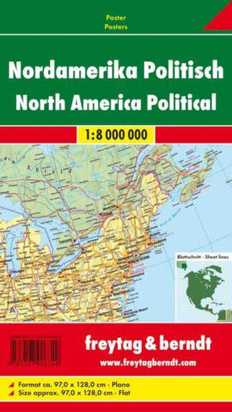 North America wall map Freytag & Berndt