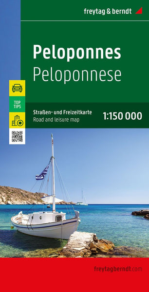 Peloponnesos, Greece Road + Leisure Map Freytag & Berndt