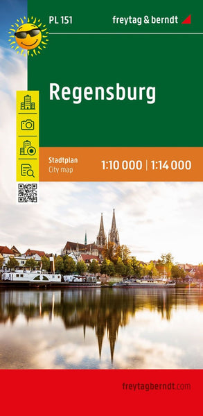 Regensburg, city map 1:14,000 Freytag & Berndt