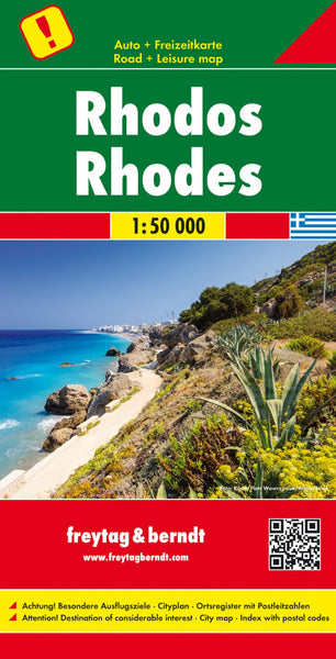 Rhodes, road map 1:50,000 Freytag & Berndt