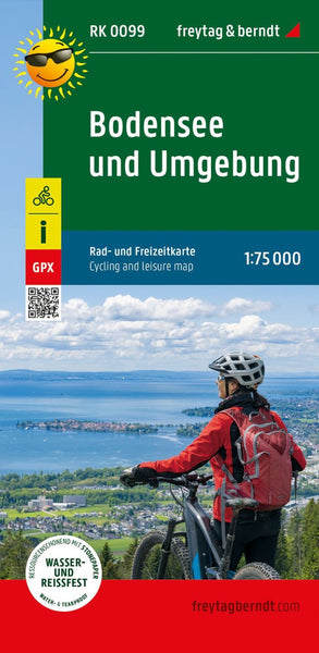 Bodensee und Umgebung, Rad- und Freizeitkarte 1:75.000, freytag & berndt, RK 0099 = Bodensee and the surrounding area, bike and leisure map 1:75,000 RK 0099 Freytag & Berndt