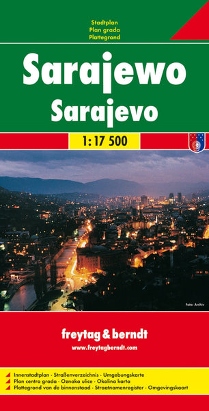 Sarajevo, city map 1:17,500 Freytag & Berndt