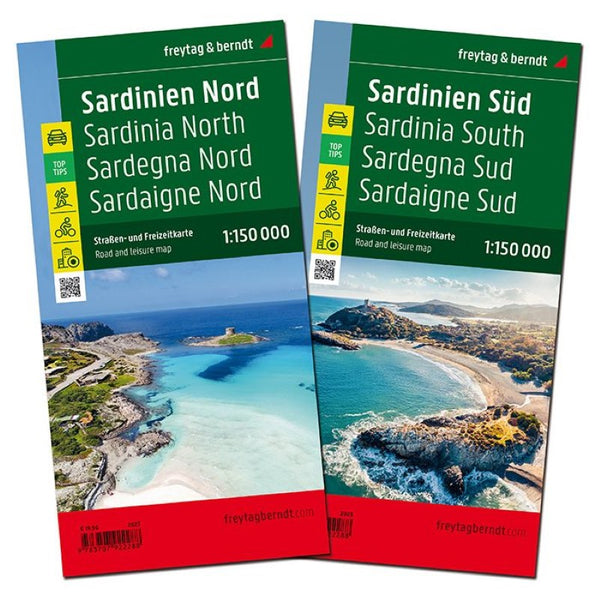 Sardinia North and South, road map set 1:150,000 Freytag & Berndt
