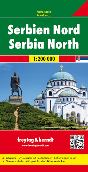 Serbia North, road map 1:200,000 Freytag & Berndt