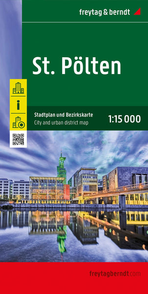 St. Polten, Austria City and Urban District Map Freytag & Berndt