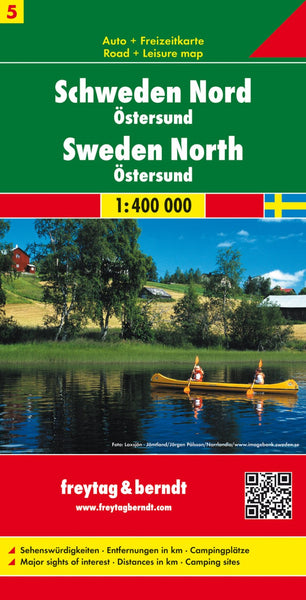 Sweden North - Östersund, road map 1:400,000 Freytag & Berndt