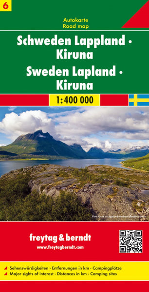 Sweden Lamapd - Kiruna, road map 1:400,000 Freytag & Berndt