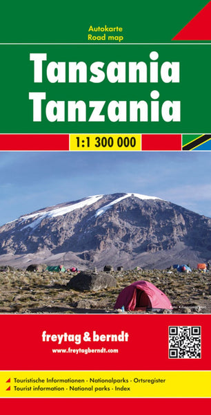 Tanzania, road map 1:1.3 000,000 Freytag & Berndt