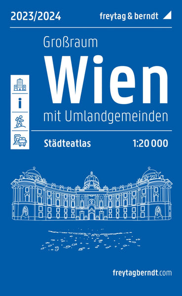 Greater Vienna city atlas, Cities atlas 1:20,000, 2023/2024 Freytag & Berndt
