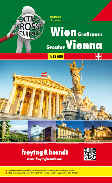 Greater Vienna city atlas, large print 1:15,000 Freytag & Berndt
