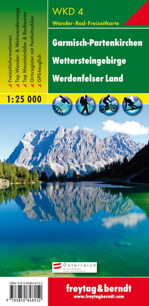 WKD 4 Garmisch -Partenkirchen - Wetterstein Mountains - Werdenfelser Land, hiking map 1:25,000 Freytag & Berndt