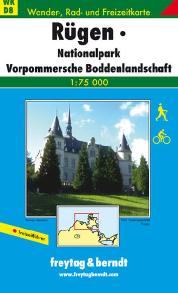 WK D8 Rügen - National Park Vorpommersche Bodden landscape, hiking map 1:75000 Freytag & Berndt