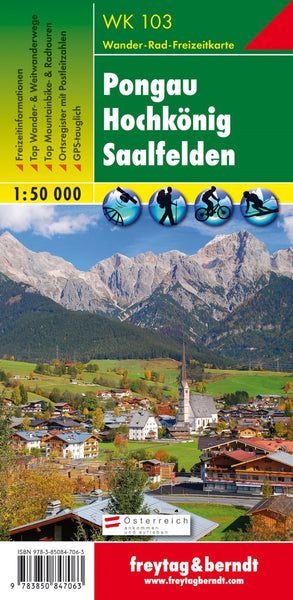 WK 103 Pongau - Hochkönig - Saalfelden, hiking map 1:50,000 Freytag & Berndt