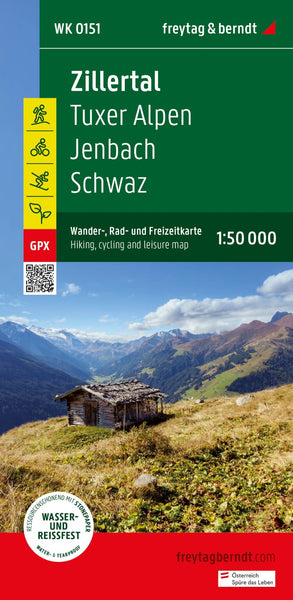 Zillertal, hiking, bike and leisure map 1:50,000 WK 151 Freytag & Berndt