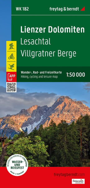 WK 182 Lienzer Dolomiten - Lesachtal - Villgratner Berge, Hiking Map (Wanderkarte) Freytag & Berndt