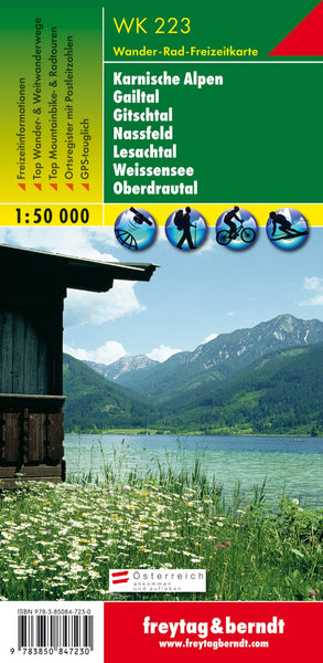 WK 223, Karnische Alpen - Gailtal - Gitschtal - Nassfeld - Lesachtal - Weissensee - Oberdrautal, hiking map 1:50,000 Freytag & Berndt