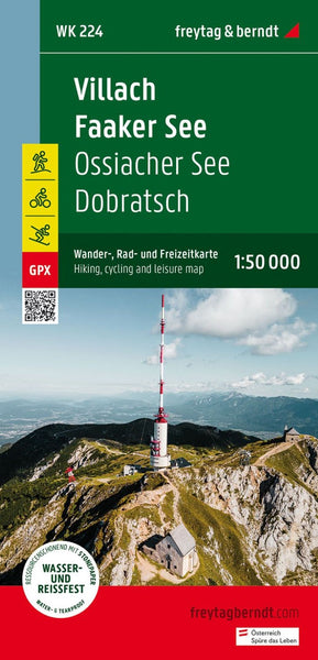 Villach- Faaker See, hiking, bike and leisure map 1:50,000 WK 224 Freytag & Berndt