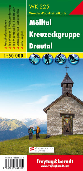 WK 225 Mölltal - Kreuzeckgruppe - Drautal, hiking map 1:50,000 Freytag & Berndt