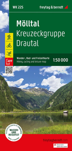 WK 225 Mölltal - Kreuzeckgruppe - Drautal, hiking map 1:50,000 Freytag & Berndt