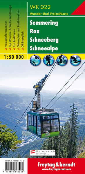WK 022 Semmering - Rax - Schneeberg - Schneealpe, hiking map 1:50,000 Freytag & Berndt