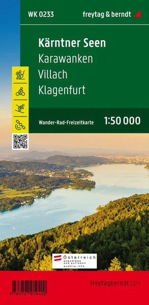 Kärntner Lakes - Karawanken - Villach - Klagenfurt am Wörthersee, Wander + Radkarte 1:50,000, WK 0233 Freytag & Berndt