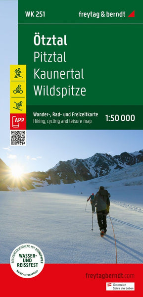 WK 251 Ötztal - Pitztal - Kaunertal - Wildspitze, hiking map 1:50,000 Freytag & Berndt