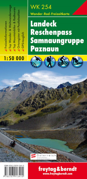 WK 254 Landeck - Reschenpass - Samnaung group - Paznaun, hiking map 1:50,000 Freytag & Berndt