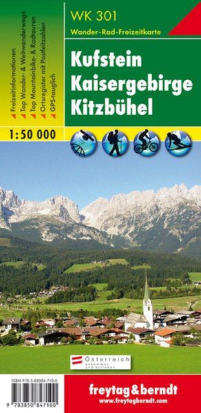 Kitzbühel, hiking, bike and leisure map 1:50,000 WK 301 Freytag & Berndt