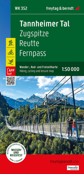 WK 352 Ehrwald - Lermoos - Reutte - Tannheimer Tal - Zugspitze Hiking Map, 1:50 000 Freytag & Berndt