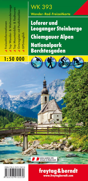 WK 393 Loferer and Leoganger Steinberge - Chiemgau Alpen - Berchtesgaden National Park, hiking map 1:50,000 Freytag & Berndt