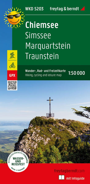 Chiemsee, Wander-, Rad- und Freizeitkarte 1:50.000, freytag & berndt, WKD 5203, mit Infoguide = Chiemsee, hiking, bike and leisure map 1:50,000 WKD 5203, with infoguide Freytag & Berndt