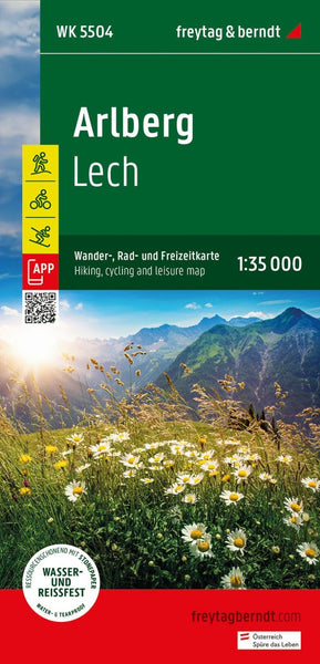WK 5504 Arlberg - Lech - St. Anton am Arlberg - Verwall Group, Hiking Map Freytag & Berndt