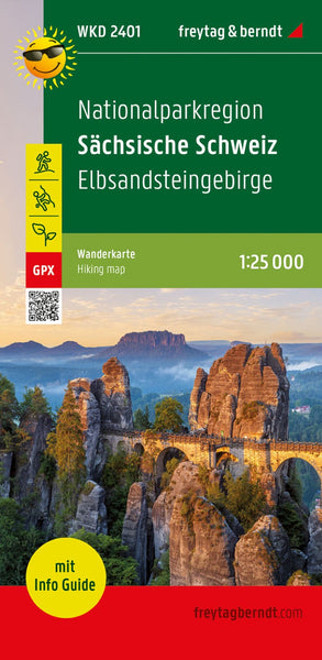 Nationalparkregion Sächsische Schweiz, Wanderkarte 1:25.000, mit Infoguide, freytag & berndt, WKD 2401 = National Park region of Saxon Switzerland, hiking map 1:25,000, with infoguide WKD 2401 Freytag & Berndt