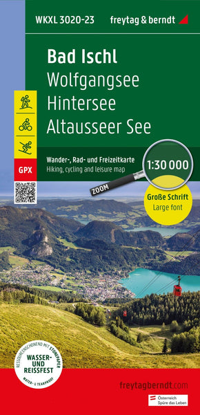 WKXL 3020 Bad Ischl, Wander-, Rad- und Freizeitkarte 1:30.000 = Bad Ischl Hiking, Cycling, and Recreation Map, 1:30,000 Freytag & Berndt