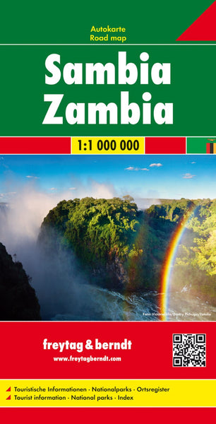 Zambia, road map 1:1 000,000 Freytag & Berndt