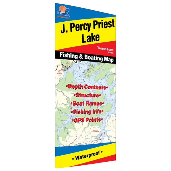 J. Percy Priest Lake Fishing Map Fishing Hot Spots