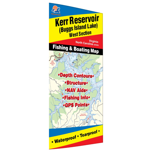 Kerr Reservoir (Buggs Island-West - VA/NC) Fishing Map Fishing Hot Spots