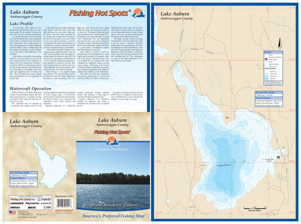 AUBURN LAKE - LAMINATED ME MAP Fishing Hot Spots