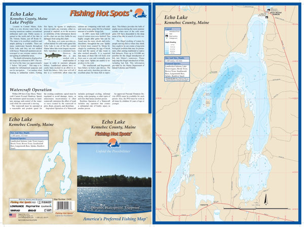 ECHO LAKE - LAMINATED ME MAP Fishing Hot Spots