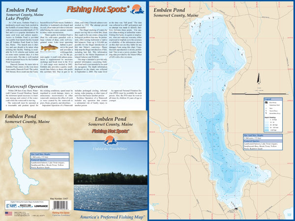 EMBDEN POND - LAMINATED ME MAP Fishing Hot Spots
