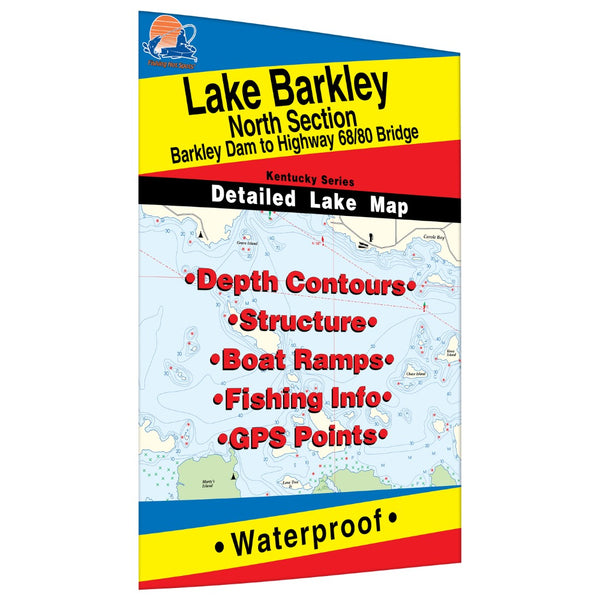Lake Barkley North Fishing Map (Barkley Dam to Hwy 68/80 Bridge - KY) Fishing Hot Spots