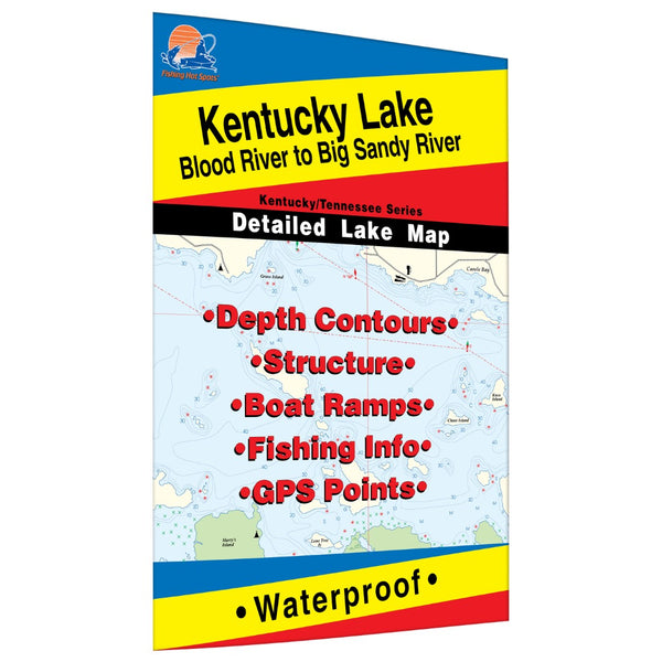 Kentucky Lake-Central (Blood River to Big Sandy - TN/KY) Fishing Map Fishing Hot Spots
