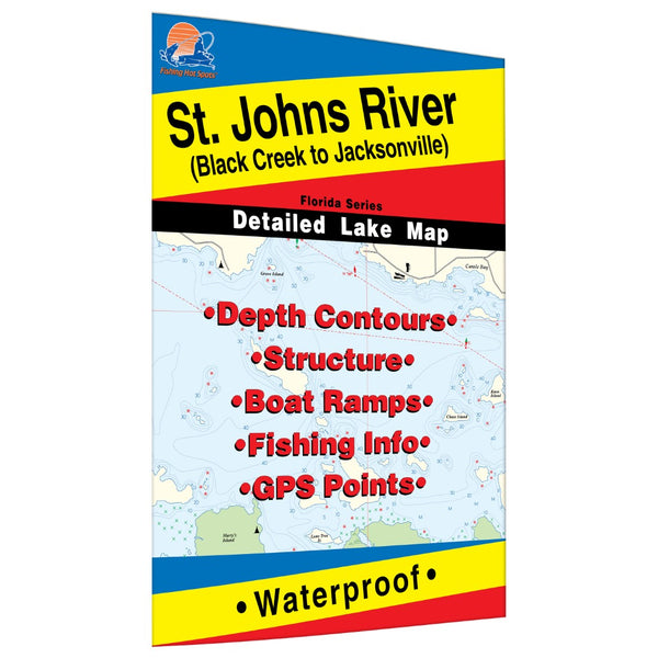 St. Johns River (Black Creek to Jacksonville) Fishing Map Fishing Hot Spots