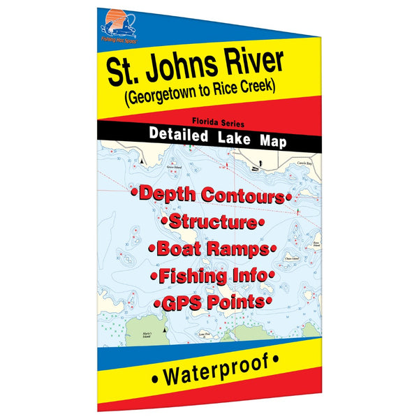 St. Johns River (Georgetown to Rice Creek) Fishing Map Fishing Hot Spots
